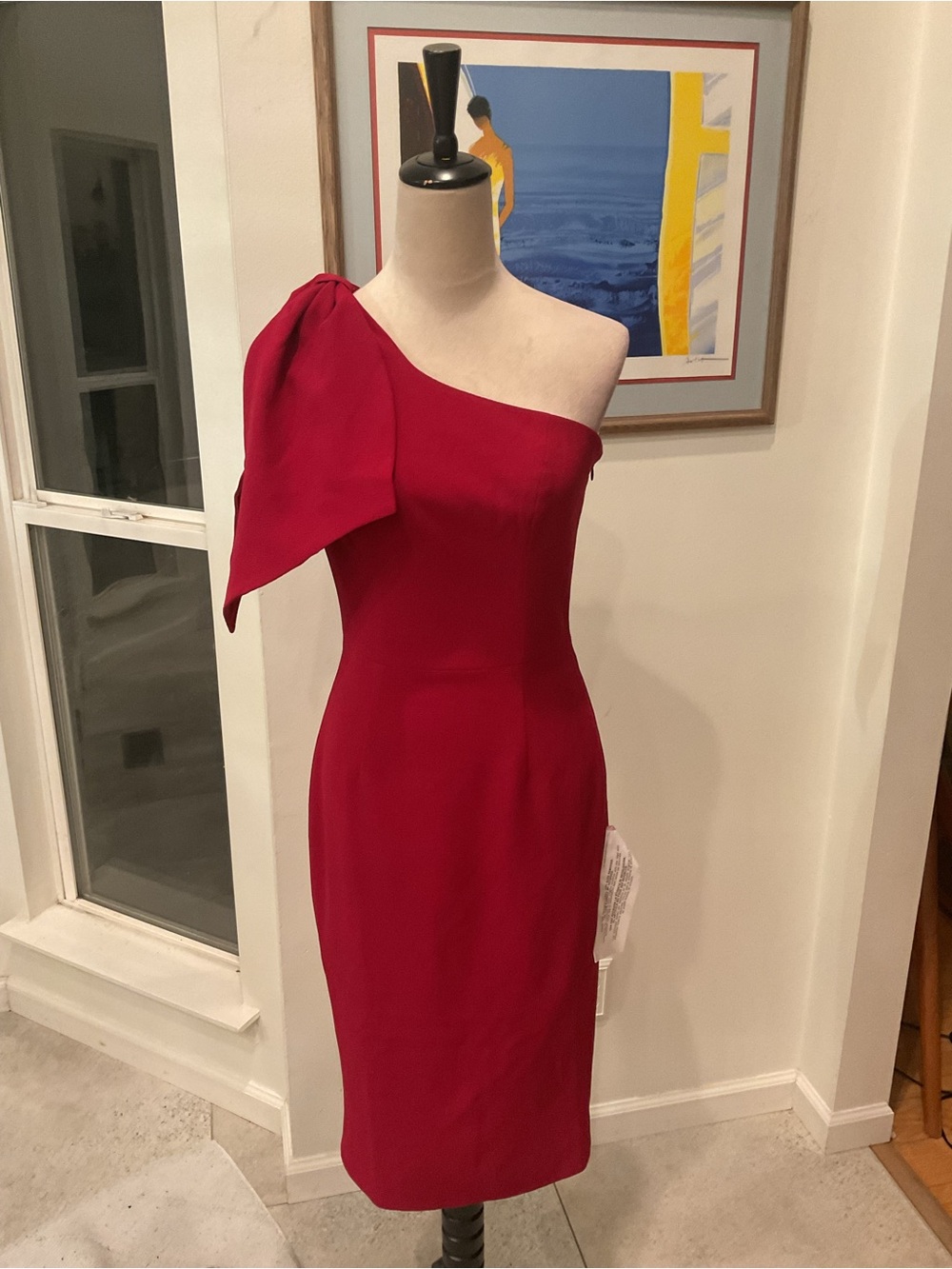 Dress the Population One-Shoulder Bow Sheath Dress